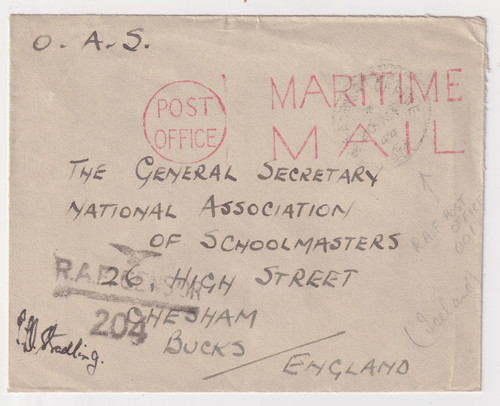 Ww2 iceland raf censor cover - raf,