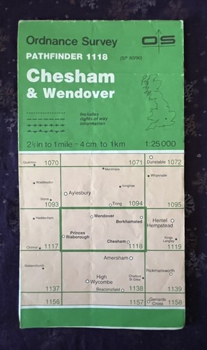 Vintage pathfinder map - os,