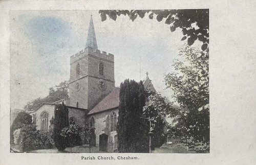 Chesham parish church postcard - chesham,