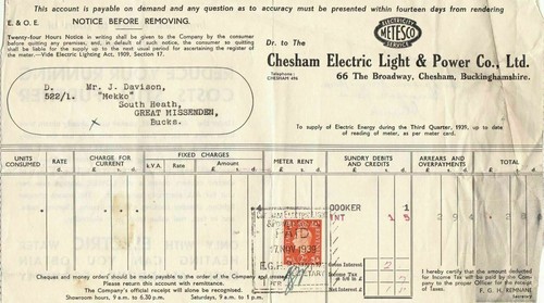 Chesham electric light power - electric,