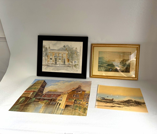 Framed watercolour pictures - framed,